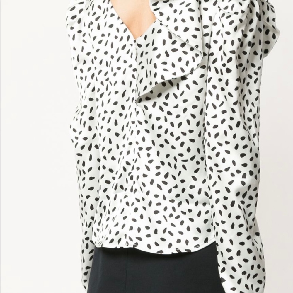 Self-Portrait Printed Flared Blouse - image 2